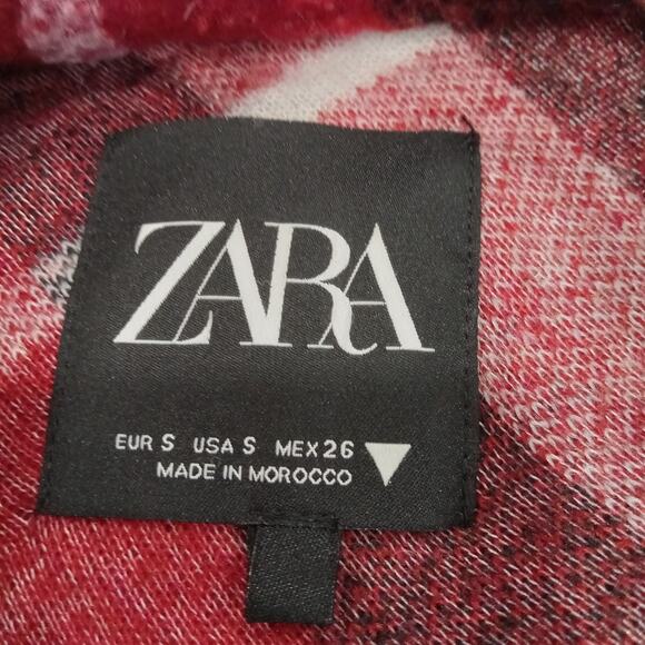Zara Shacket Jacket Mens Womens Oversized Small Plaid Wool Blend Overshirt Cozy - Picture 7 of 14